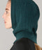 Womens Merino Cashmere Ribbed Balaclava Forest Green-Balaclava-Paul James Knitwear-Forest Green-Urbanheer
