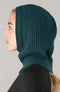 Womens Merino Cashmere Ribbed Balaclava Forest Green-Balaclava-Paul James Knitwear-Forest Green-Urbanheer