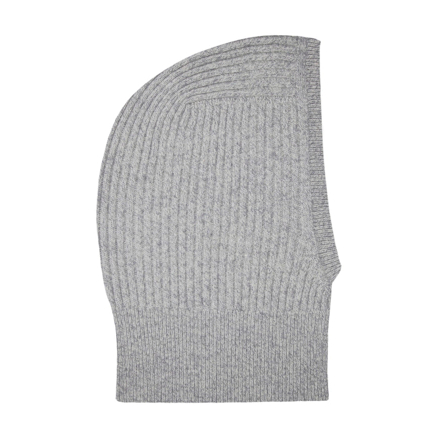 Womens Merino Cashmere Ribbed Balaclava Grey-Balaclava-Paul James Knitwear-Grey-Urbanheer