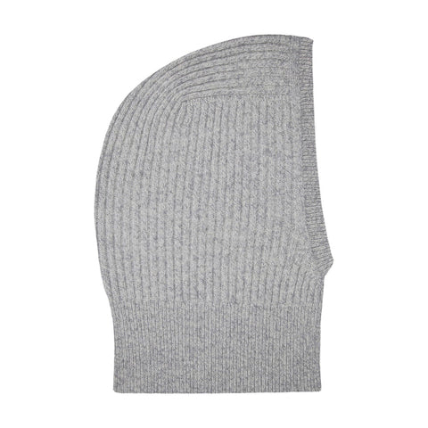 Womens Merino Cashmere Ribbed Balaclava Grey-Balaclava-Paul James Knitwear-Grey-Urbanheer