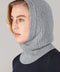 Womens Merino Cashmere Ribbed Balaclava Grey-Balaclava-Paul James Knitwear-Grey-Urbanheer