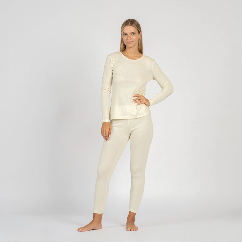 Women's Merino Wool Thermal Natural Leggings-Leggings-menique-XS-Natural-Urbanheer