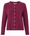 Womens Midweight 100% Lambswool Crew Neck Cardigan-Cardigan-Paul James Knitwear-S-Rosehip-Urbanheer