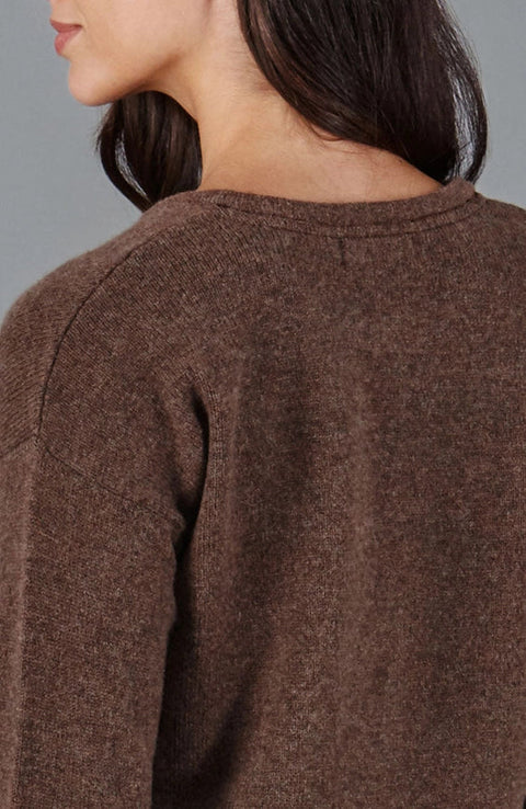 Womens Midweight 100% Lambswool Crew Neck Cardigan-Cardigan-Paul James Knitwear-S-Rosehip-Urbanheer