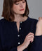 Womens Midweight 100% Lambswool Crew Neck Cardigan Oxford Blue-Cardigan-Paul James Knitwear-S-Urbanheer