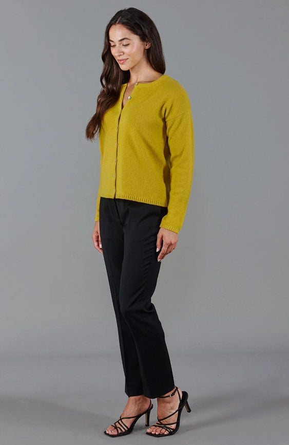 Womens Midweight 100% Lambswool Crew Neck Cardigan Piccalilli-Cardigan-Paul James Knitwear-S-Urbanheer