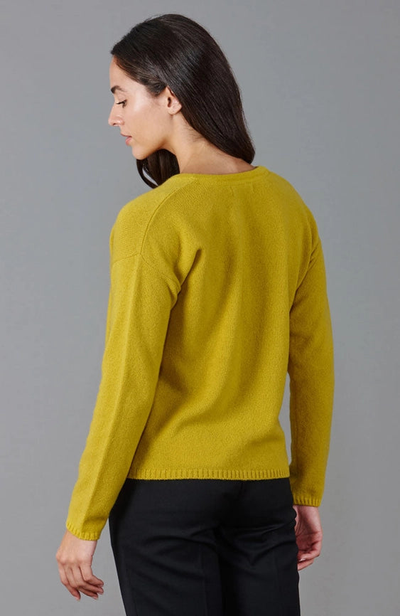 Womens Midweight 100% Lambswool Crew Neck Cardigan Piccalilli-Cardigan-Paul James Knitwear-S-Urbanheer