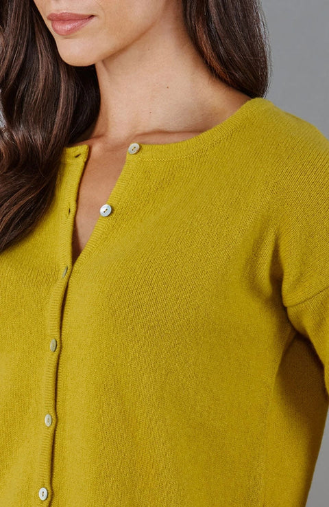 Womens Midweight 100% Lambswool Crew Neck Cardigan Piccalilli-Cardigan-Paul James Knitwear-S-Urbanheer