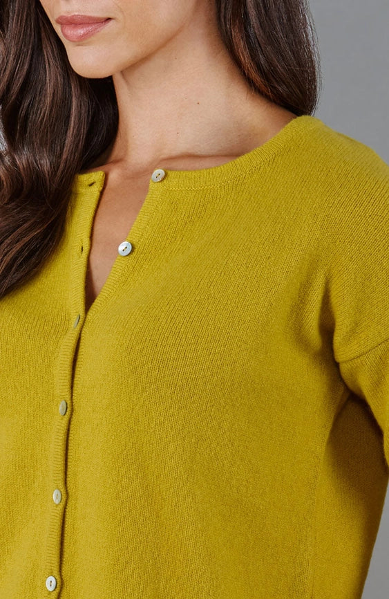 Womens Midweight 100% Lambswool Crew Neck Cardigan Piccalilli-Cardigan-Paul James Knitwear-S-Urbanheer