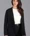 Womens Midweight Cotton Relaxed Fit Knitted Blazer Black-Blazer-Paul James Knitwear-XS-Regular-Urbanheer