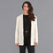 Womens Midweight Cotton Relaxed Fit Knitted Blazer Ecru-Blazer-Paul James Knitwear-XS-Regular-Urbanheer