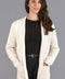 Womens Midweight Cotton Relaxed Fit Knitted Blazer Ecru-Blazer-Paul James Knitwear-XS-Regular-Urbanheer