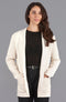 Womens Midweight Cotton Relaxed Fit Knitted Blazer Ecru-Blazer-Paul James Knitwear-XS-Regular-Urbanheer