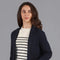 Womens Midweight Cotton Relaxed Fit Knitted Blazer Navy-Blazer-Paul James Knitwear-XS-Regular-Urbanheer