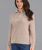 Womens Midweight Cotton Troyer Zip Neck Ribbed Jumper-Jumper-Paul James Knitwear-S-Linen-Urbanheer