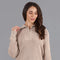 Womens Midweight Cotton Troyer Zip Neck Ribbed Jumper-Jumper-Paul James Knitwear-S-Linen-Urbanheer