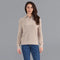 Womens Midweight Cotton Troyer Zip Neck Ribbed Jumper-Jumper-Paul James Knitwear-S-Linen-Urbanheer