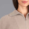 Womens Midweight Cotton Troyer Zip Neck Ribbed Jumper-Jumper-Paul James Knitwear-S-Linen-Urbanheer