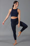 Womens Midweight Merino Activewear Thermal Leggings Navy Blazer-Leggings-Paul James Knitwear-S-Urbanheer