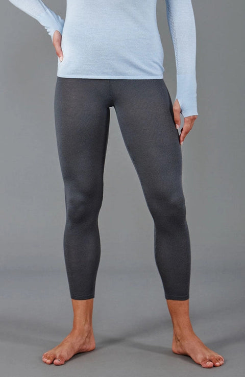 Womens Midweight Merino Activewear Thermal Leggings Storm Grey-Leggings-Paul James Knitwear-S-Urbanheer