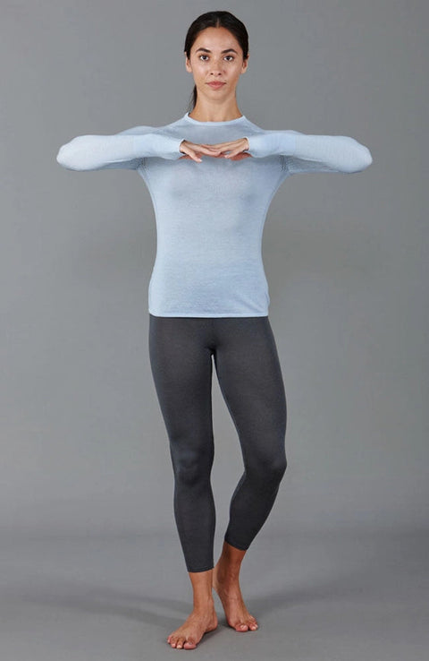 Womens Midweight Merino Activewear Thermal Leggings Storm Grey-Leggings-Paul James Knitwear-S-Urbanheer
