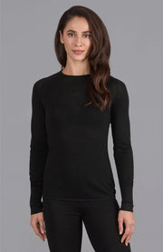 Womens Midweight Merino Activewear Training Top-Top-Paul James Knitwear-S-Black-Urbanheer