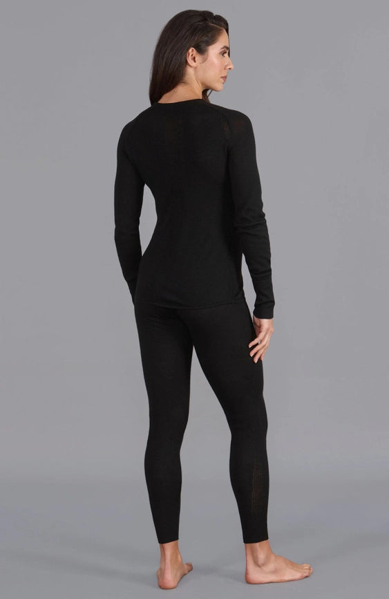 Womens Midweight Merino Activewear Training Top-Top-Paul James Knitwear-S-Black-Urbanheer