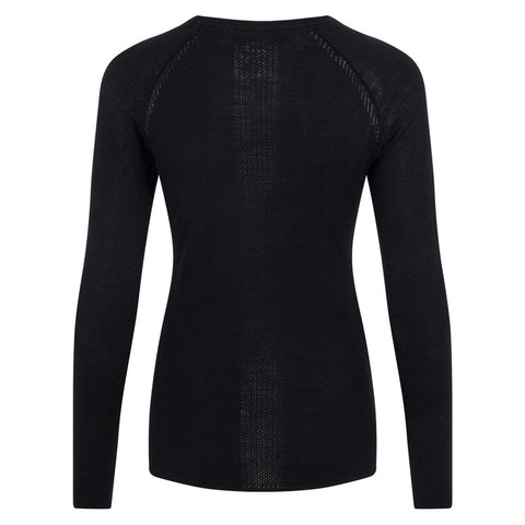 Womens Midweight Merino Activewear Training Top-Top-Paul James Knitwear-S-Black-Urbanheer