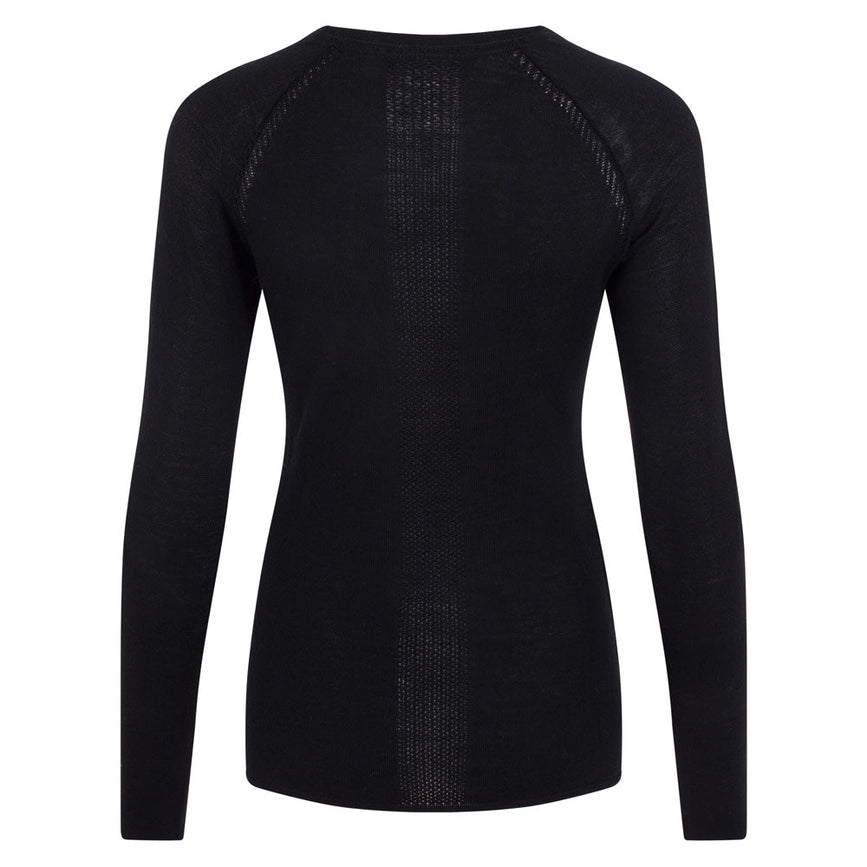 Womens Midweight Merino Activewear Training Top-Top-Paul James Knitwear-S-Black-Urbanheer