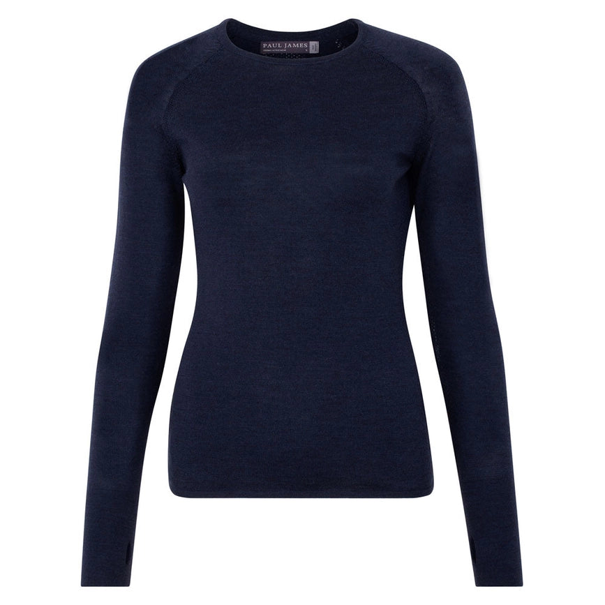Womens Midweight Merino Activewear Training Top-Top-Paul James Knitwear-S-Black-Urbanheer