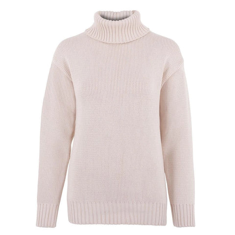 Womens Pure Cotton Heavyweight Submariner Roll Neck Jumper-Jumper-Paul James Knitwear-S-Black-Urbanheer