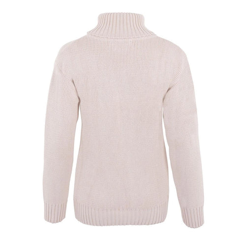 Womens Pure Cotton Heavyweight Submariner Roll Neck Jumper-Jumper-Paul James Knitwear-S-Black-Urbanheer