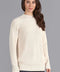 Womens Pure Cotton High Neck Raglan Jumper Ecru-Jumper-Paul James Knitwear-S-Ecru-Urbanheer