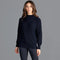 Womens Pure Cotton High Neck Raglan Jumper Navy-Jumper-Paul James Knitwear-XS-Navy-Urbanheer