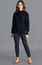 Womens Pure Cotton High Neck Raglan Jumper Navy-Jumper-Paul James Knitwear-XS-Navy-Urbanheer
