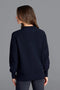 Womens Pure Cotton High Neck Raglan Jumper Navy-Jumper-Paul James Knitwear-XS-Navy-Urbanheer