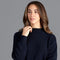 Womens Pure Cotton High Neck Raglan Jumper Navy-Jumper-Paul James Knitwear-XS-Navy-Urbanheer