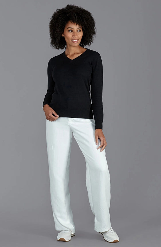 Womens Pure Cotton V-Neck Jumper-Jumper-Paul James Knitwear-XS-Ash Grey-Urbanheer