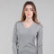Womens Pure Cotton V-Neck Jumper-Jumper-Paul James Knitwear-XS-Ash Grey-Urbanheer
