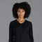 Womens Pure Cotton V-Neck Jumper-Jumper-Paul James Knitwear-XS-Black-Urbanheer