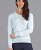 Womens Pure Cotton V-Neck Jumper Pale Blue-Jumper-Paul James Knitwear-XS-Pale Blue-Urbanheer