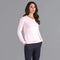 Womens Pure Cotton V-Neck Jumper Pink-Jumper-Paul James Knitwear-XS-Pink-Urbanheer