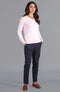 Womens Pure Cotton V-Neck Jumper Pink-Jumper-Paul James Knitwear-XS-Pink-Urbanheer
