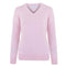 Womens Pure Cotton V-Neck Jumper Pink-Jumper-Paul James Knitwear-XS-Pink-Urbanheer