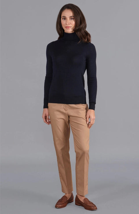 Womens Pure Extra Fine Merino Wool Roll Neck Jumper-Jumper-Paul James Knitwear-XS-Black-Urbanheer
