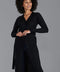 Womens Pure Extrafine Merino Long Cardigan Dress-Dress-Paul James Knitwear-S-Black-Urbanheer