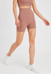 Women's Seamless Sports Shorts brown-Shorts-Leif Nelson GmbH-M/L-Urbanheer