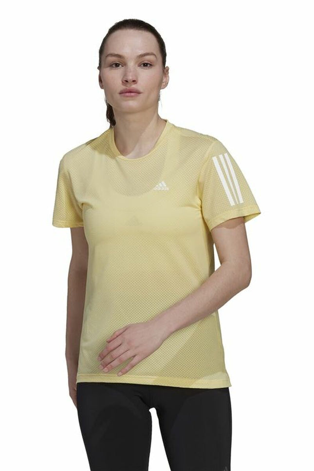 Women’s Short Sleeve T-Shirt Adidas Own Cooler Yellow-Fashion | Accessories > Clothes and Shoes > T-shirts-Adidas-Urbanheer