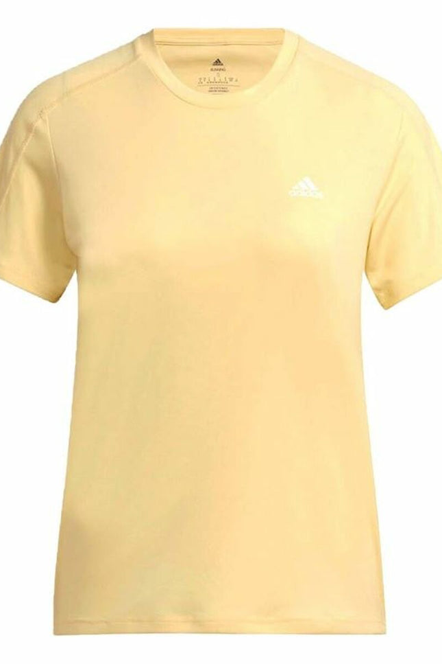 Women’s Short Sleeve T-Shirt Adidas Run It Yellow-Fashion | Accessories > Clothes and Shoes > T-shirts-Adidas-Urbanheer