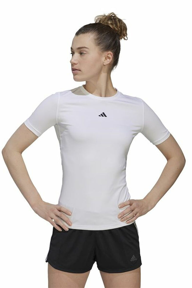 Women’s Short Sleeve T-Shirt Adidas Techfit Training White-Sports | Fitness > Sports material and equipment > Sports t-shirts-Adidas-Urbanheer